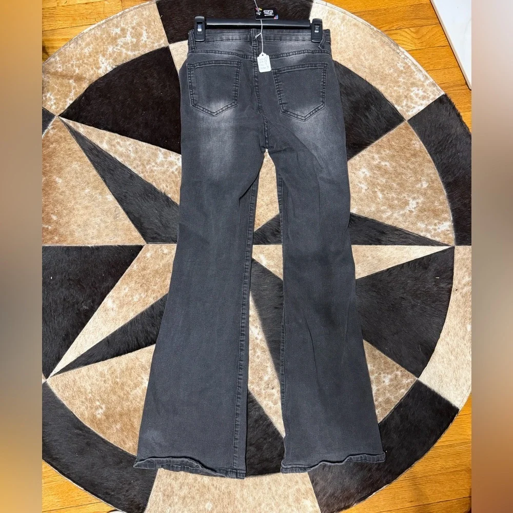 SHEIN Dark Gray Flare Women's Jeans #0040